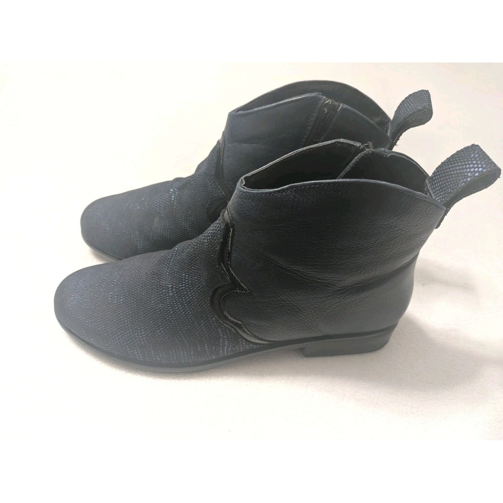 NAOT Sirocco Blue Leather Side Zip Ankle Boots Bootie Shoe Women's Sz 41 / 10